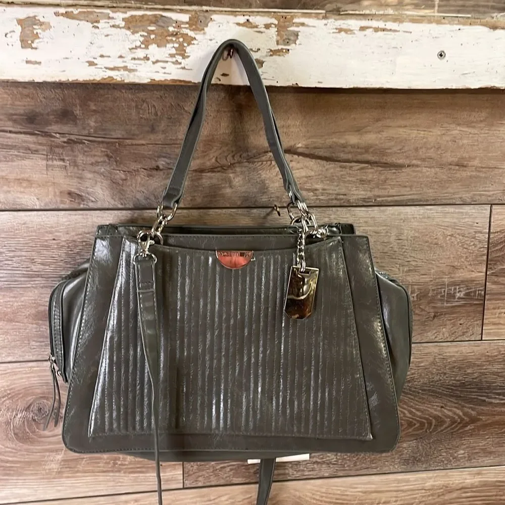 Vintage Rosetti Go Faux Leather Shoulder Handbag Purse  Dark Gray